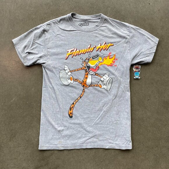 Modern Cheetos Flamin Hot Chester Cheetah Grey Graphic Tee Shirt Adult Medium - Picture 1 of 7